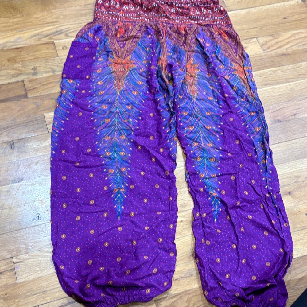 Bohemian Purple and Orange Women's Harem Pants